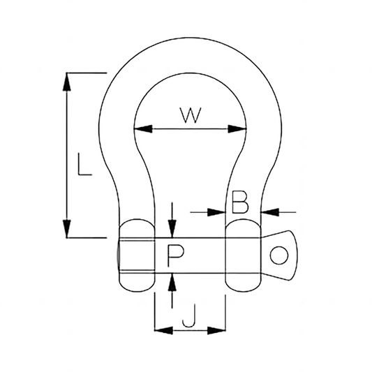 Tested Stainless Steel Bow Shackle - Standard Pin