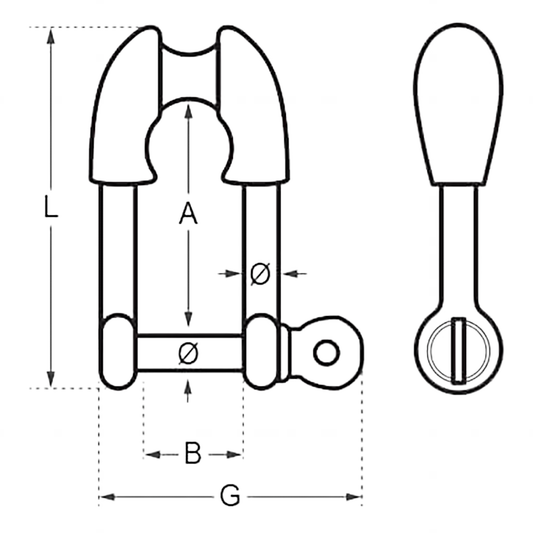 Wichard Thimble Shackle - Captive Pin